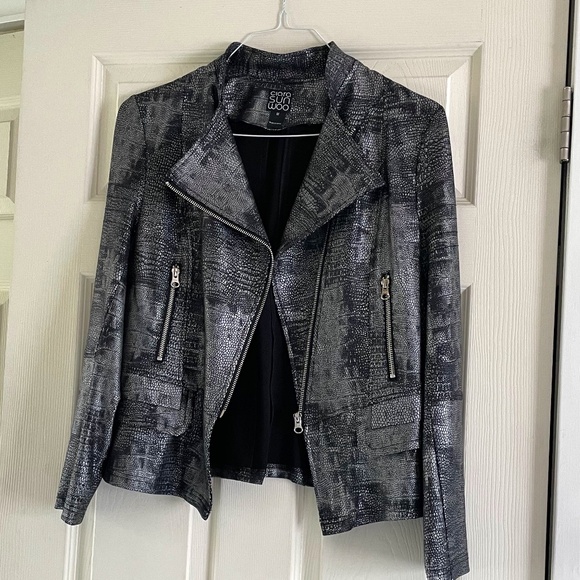 Ciara Sun Woo Liquid leather jacket in silver & gray size med - Picture 1 of 4